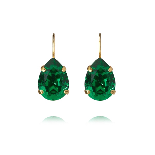 Caroline Svedbom Gold Mini Drop Clasp Earrings - Majestic Green